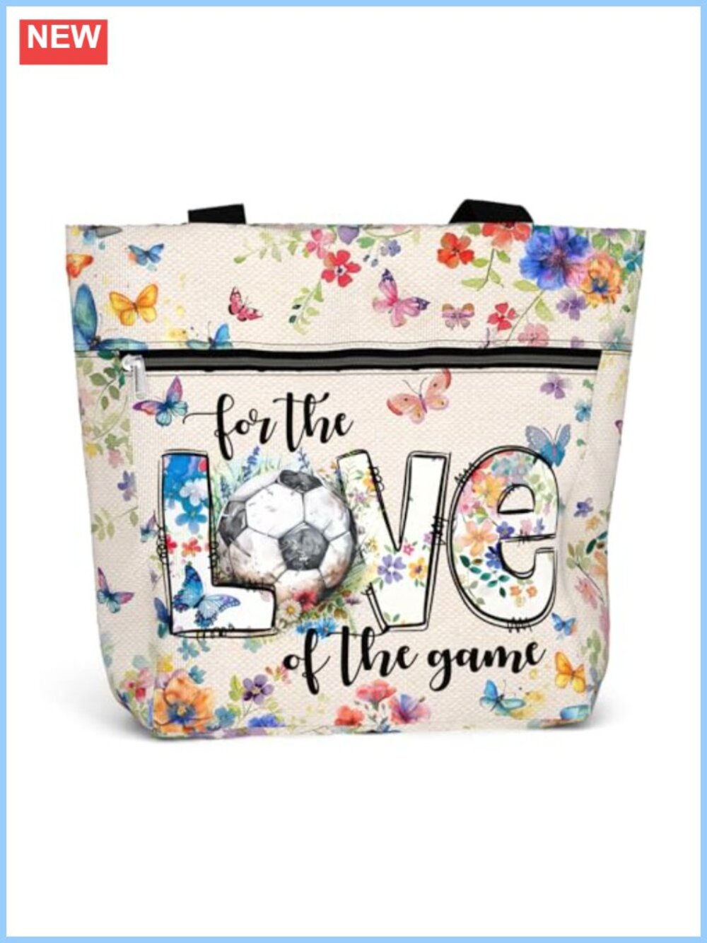 Waterproof Tote Bag with Pockets and Zipper Large Shoulder Bag